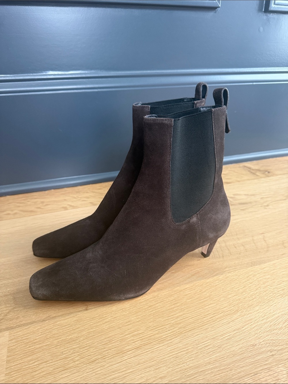 Reformation Brown Suede Chelsea Ankle Boots
